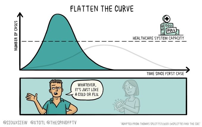 Flatten the Curve Cartoon